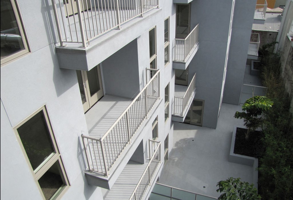 Mayfair Residences aerial view of apartment balconies