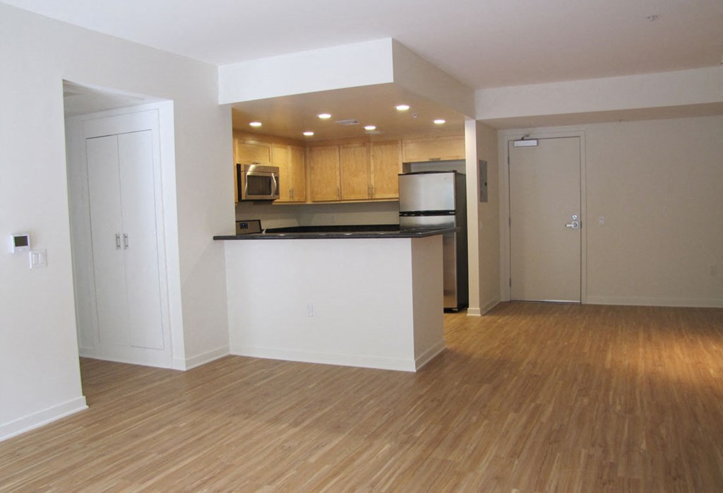 Mayfair Residences living area unfurnished and hallway