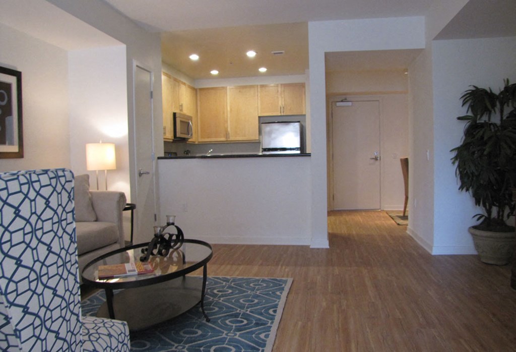 Mayfair Residences apartment living area with coffee table