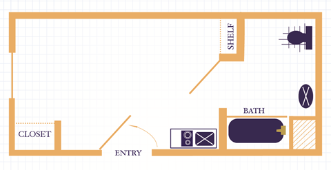 The Waterfront Apartments at Kahului studio floor plan
