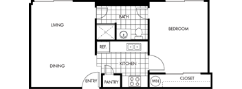 Wakea Garden Apartments studio floor plan