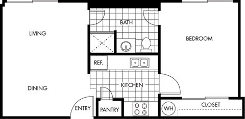 Wakea Garden Apartments studio floor plan