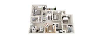 Clover Basin Village three bedroom 1110 sq ft floorplan