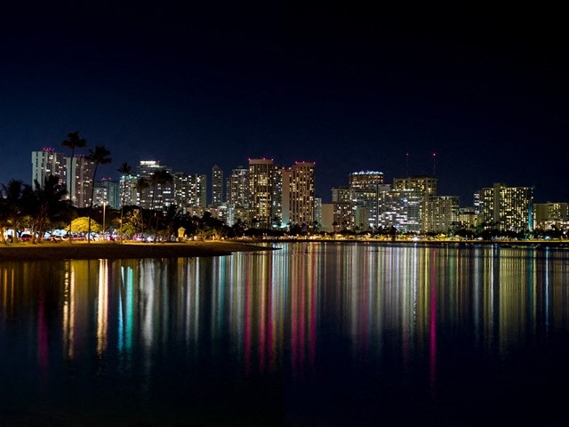 Stock photo of Waikiki at night