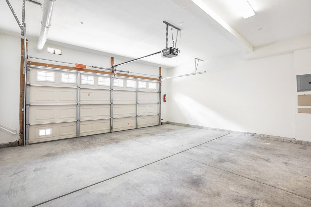 Parkside Villas interior view of spacious garage