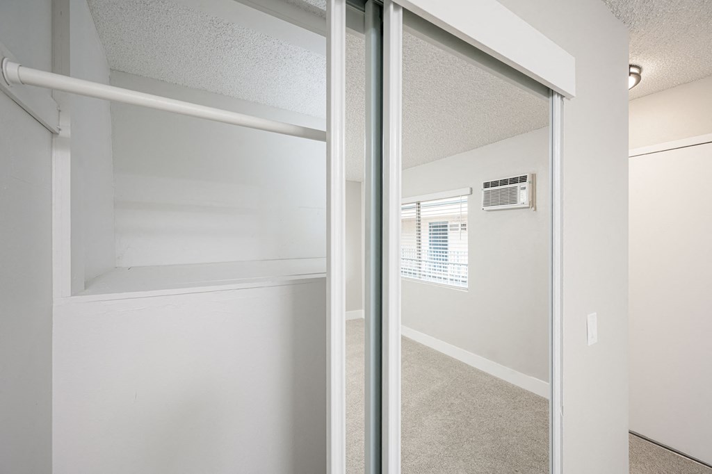 535 N. Hobart Apartments spacious closet with mirror doors
