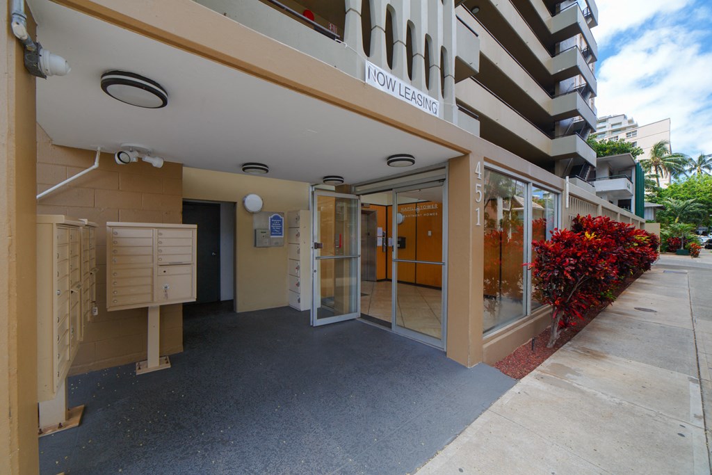 Napili Towers mailboxes and exterior entry way