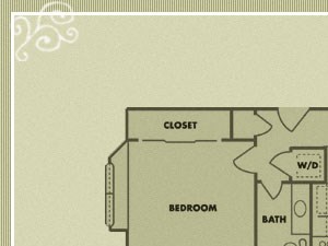 Meadow Green Apartments 1 Bedroom 1 Bathroom floor plan Meadow Green Apartments 1 Bedroom 1 Bathroom floor plan