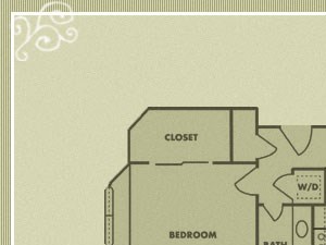 Meadow Green Apartments 1 Bedroom 1 Bathroom floor plan Meadow Green Apartments 1 Bedroom 1 Bathroom floor plan