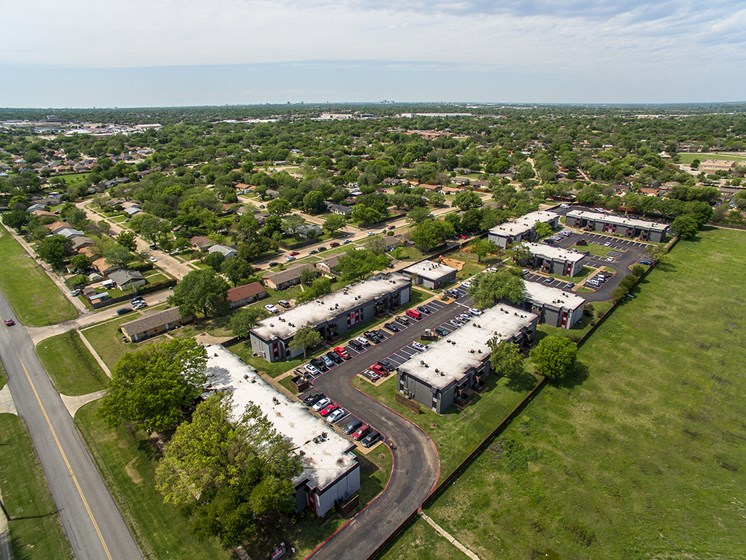 El Castillo Apartments aerial view of the property