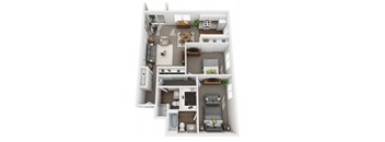 a 3d drawing of a floor plan with a bedroom