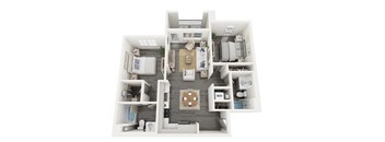 Amelia Two bedroom two bathroom C3 floorplan- 911 sq ft