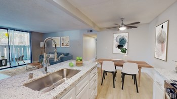 Artisan Oaks Bar Top and Dining Area Artisan Oaks staged kitchen and dining apartment for rent - Photo Gallery 2
