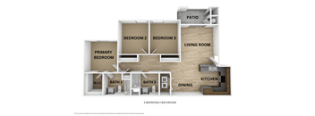 Avalon Family three bedroom two bathroom floorplan