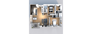 Austin apartment for rent staged floorplan