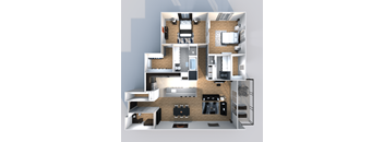 Austin apartment for rent staged floorplan with office