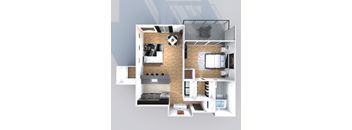 Austin apartment for rent staged floorplan