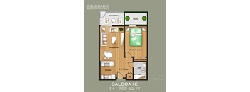 a floor plan of a room with a bathroom and a bedroom