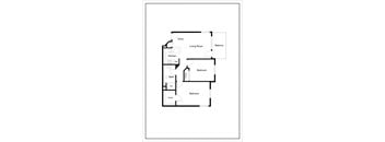 A black and white image of a house floor plan.