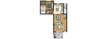 Taiko Village 1Bed 1Bath Floor Plan