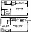 The Village Townhomes 1bed 1bath 691 sqft Floorplan The Village Townhomes 1bed 1bath 691 sqft Floorplan