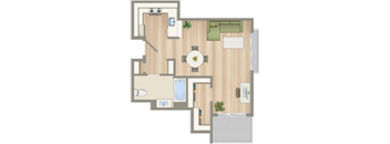1422 on 6th Studio Floorplan