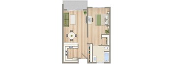 1423 on 6th One Bedroom One Bathroom A Floorplan