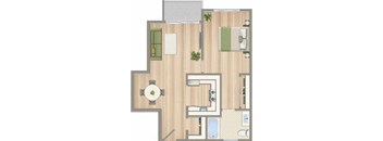 a floor plan of a house with a bedroom and a bathroom
