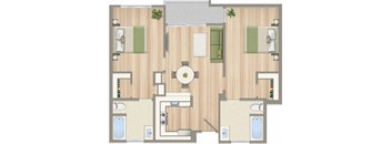 a floor plan of a house with a pool and a bedroom