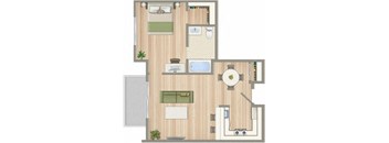 1425 on 6th One Bedroom One Bathroom A Floorplan