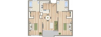 a floor plan of a house with a bedroom and a living room