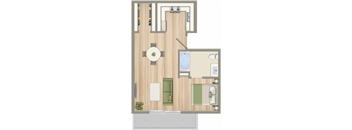 1428 on 6th Studio Floorplan