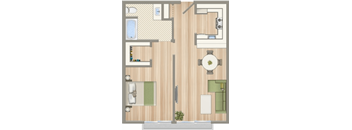 a floor plan of a house with a bathroom and a living room