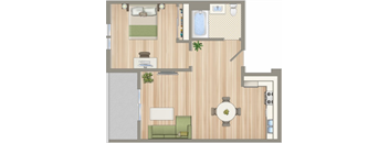 1522 on 6th one bedroom one bathroom A floorplan