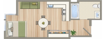 1537 on 7th studio floorplan