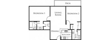 The Plaza at Sherman Oaks 2Bed 2Bath Floor Plan