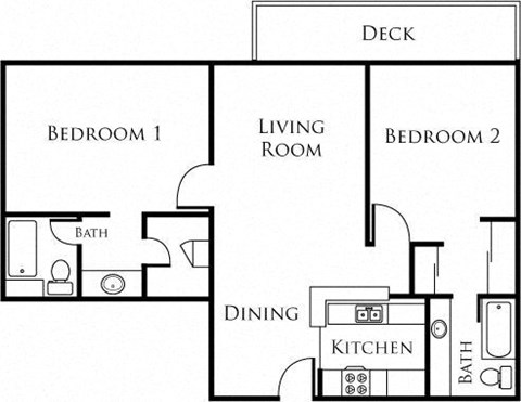 The Plaza at Sherman Oaks 2Bed 2Bath Floor Plan
