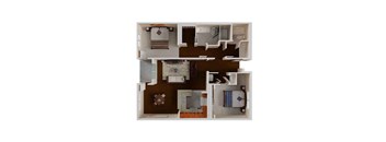 Villa Sofia 2Bed 2Bath A Virtual Rendering Floor Plan