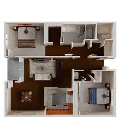 Villa Sofia 2Bed 2Bath A Virtual Rendering Floor Plan