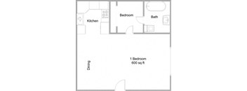 Millennium Apartments 1 Bedroom Floor Plan