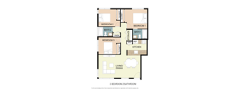 Cambridge Park three bedroom two bathroom floor plan