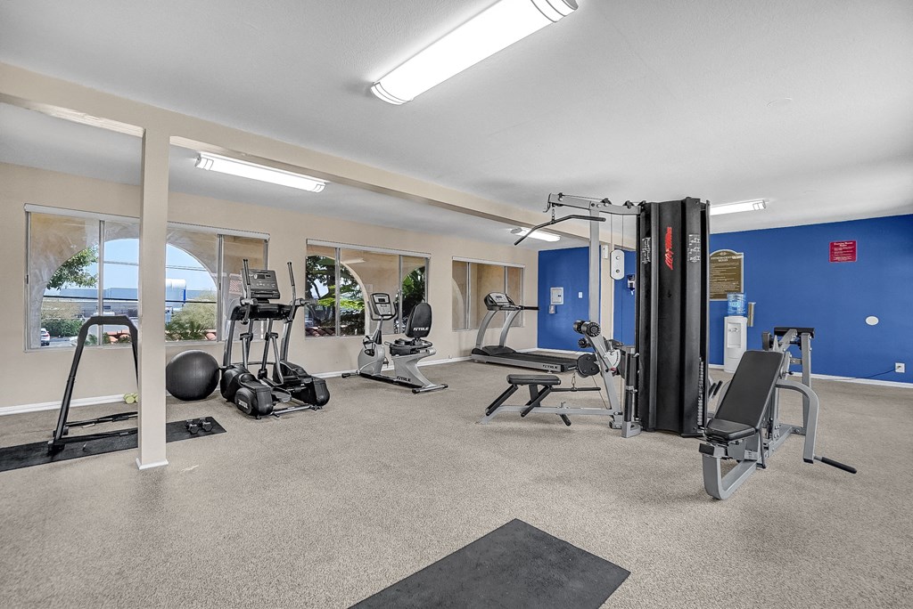 Capistrano Gardens Fitness Room with Gym Equipment