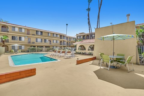 Capistrano Gardens Pool and Seating Area