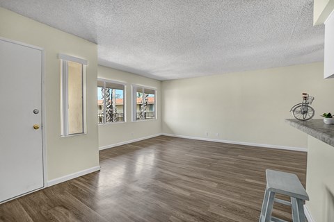 Capistrano Gardens unit 47 living room and front door entrance