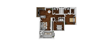 two bedroom two bathroom floorplan