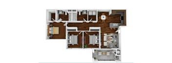 three bedroom two bathroom floor plan