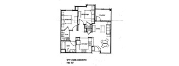 City Center Two Bedroom Floor Plan