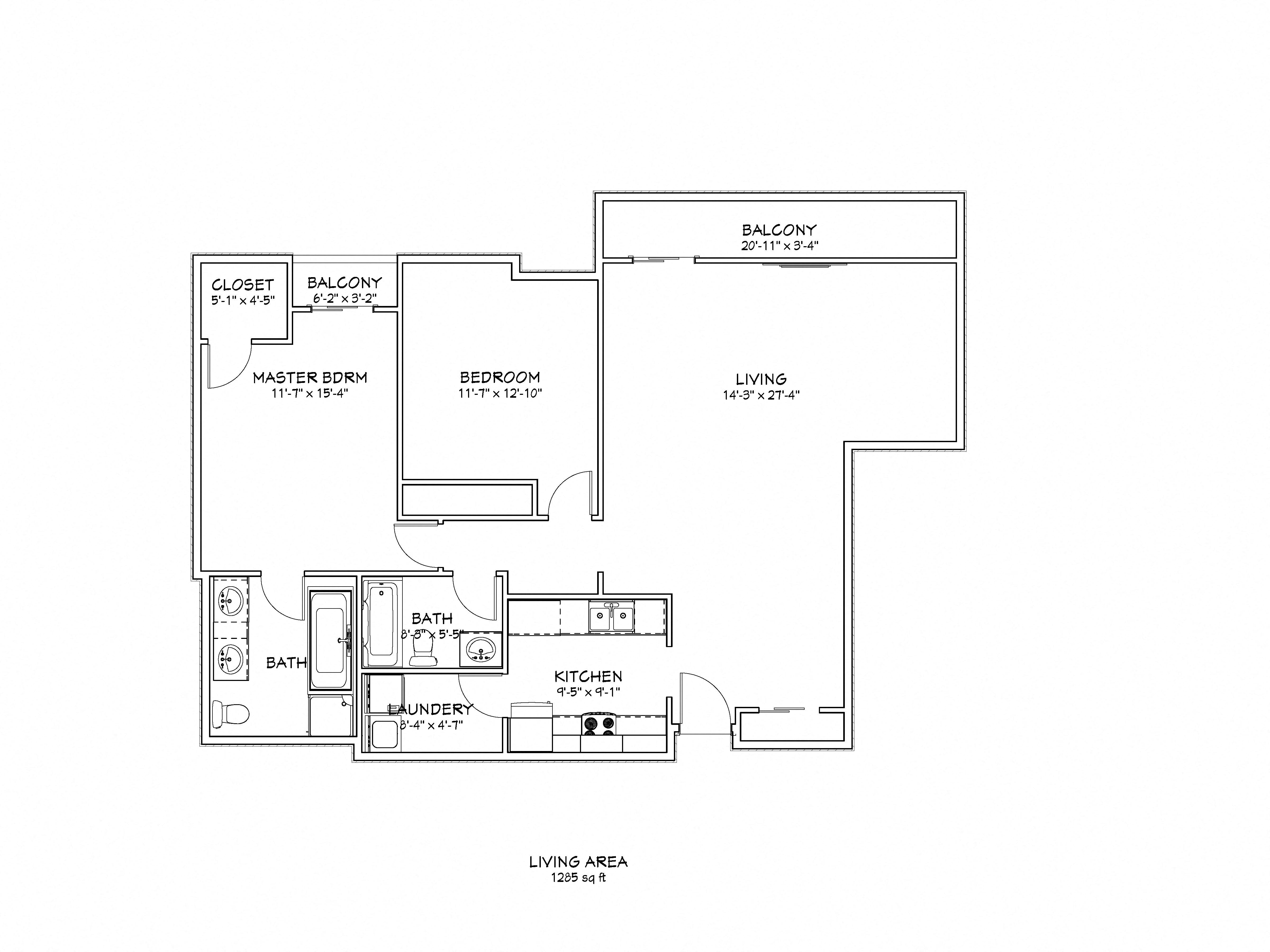 5015 Clinton Apartments floor plan