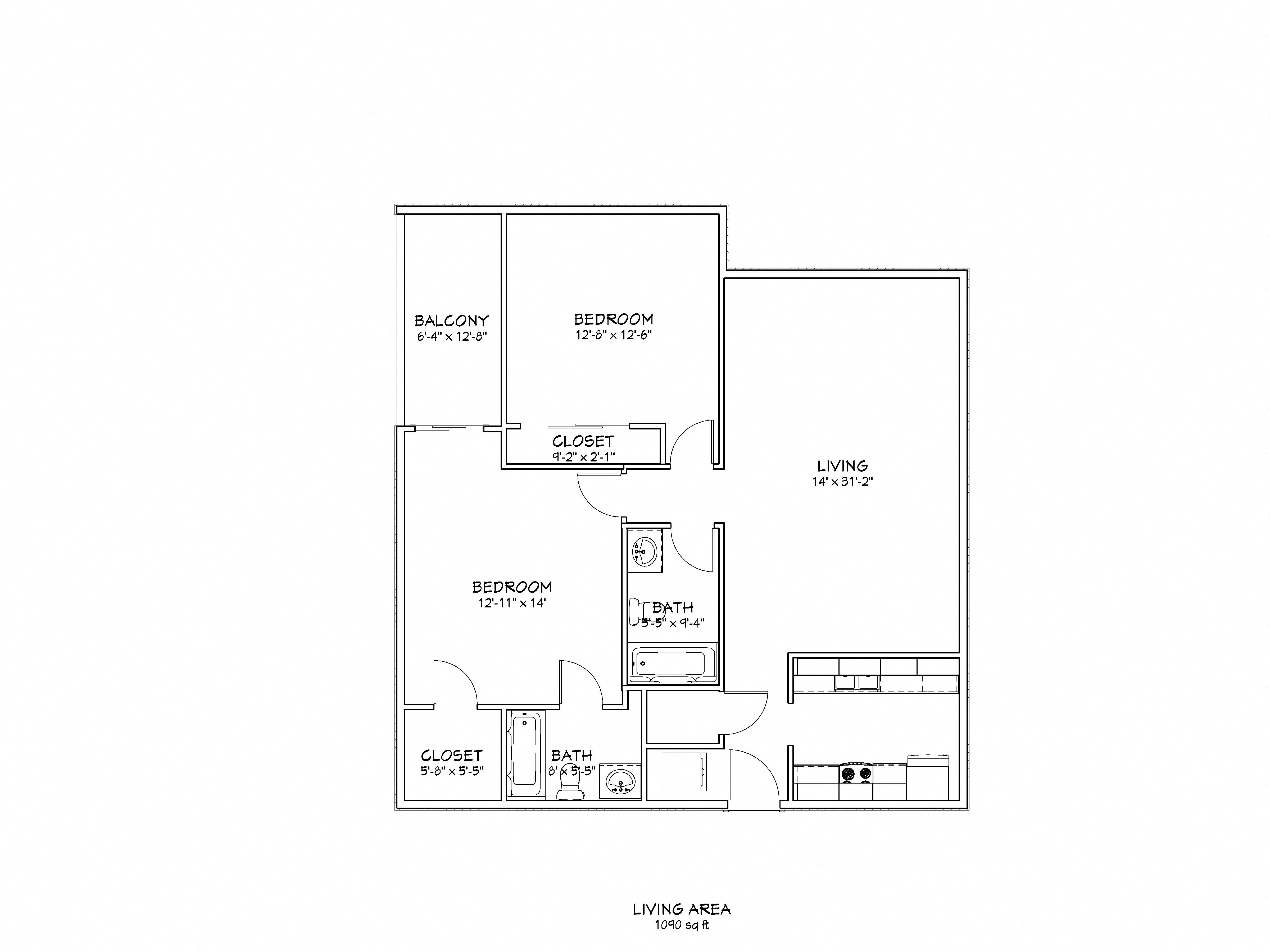 5015 Clinton Apartments floor plan