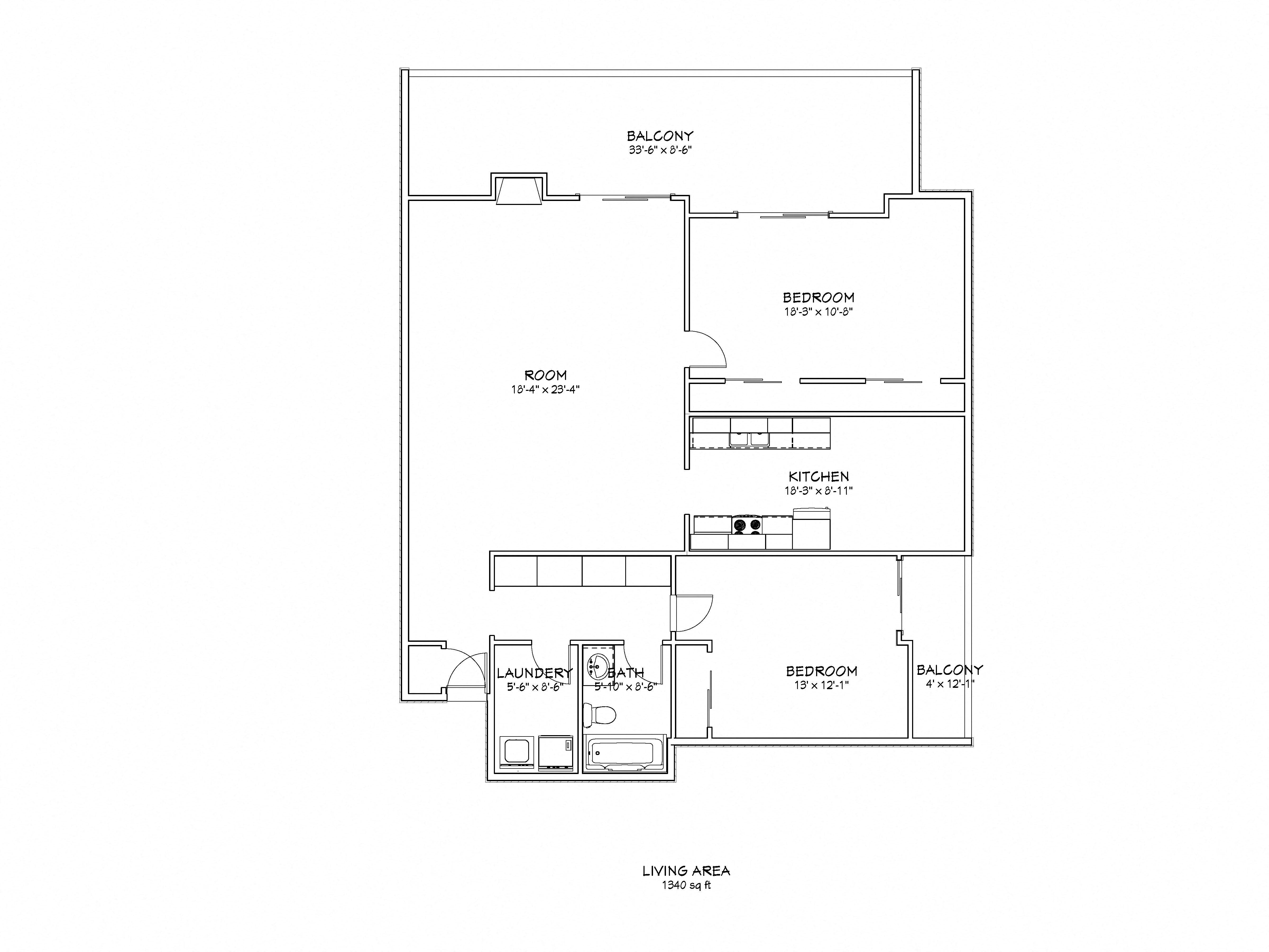 5015 Clinton Apartments floor plan